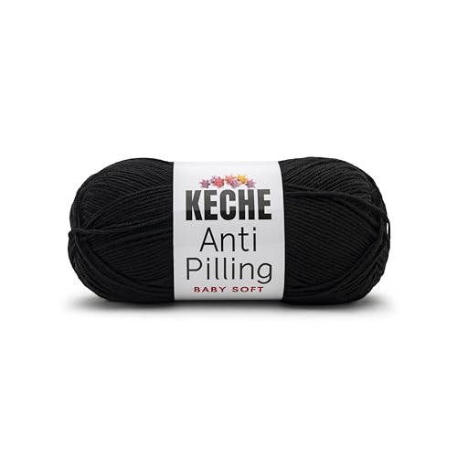 Soft DailyKnit DK Yarn, 100% Anti-Pilling Acrylic for Knitting Crocheting, Light Weight #3 (3.52 oz / 274 Yds) 1 Skein - Black - color: Black, size: 1 SKEIN