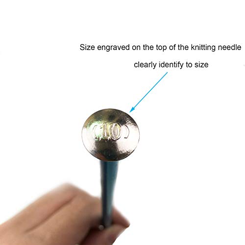Weabetfu Aluminum Metal Knitting Needle,Colored Straight Single Pointed,10-inch Length for Handmade DIY Knitting,Size US 10(6.0mm) - color: Blue, size: US 10