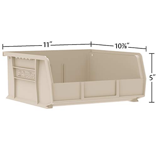 Akro-Mils 30235 AkroBins Plastic Storage Bins, 11"x11"x5", Clear, 6-Pack | Space-Saving Stackable Bins for Garage, Pantry, Craft Organization - color: Clear