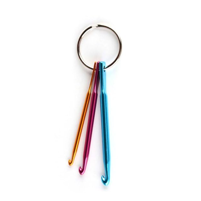 3Pcs/Set Single Head Crochet Hook Portable Travel Keychain Metal Crochet Sweater Needle Short Crochet Tool Knitting Tool