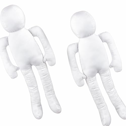 2 Cloth Doll Body Model Blanks – Pre‑Stuffed Muslin Craft Bodies, 18" - color: 2 White Dolls (18”)