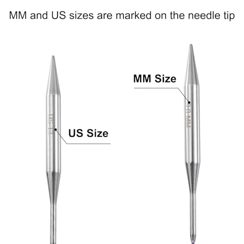 uxcell 13 Gauge Knitting Circular Needle 16 Inch(40cm) Metal Round Stainless Steel Needle with Large Eye Sewing & Stitch Markers for Handmade Projects DIY Knit Blankets - size: 9mm, 16 inch