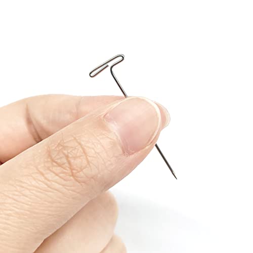 100 Pack T-Pins 1.5 Inch, Wig Pins for Foam Head, Sewing Pins for Blocking Knitting, Crocheting & Quilting, T Pins for Office Wall & Crafts, 38mm