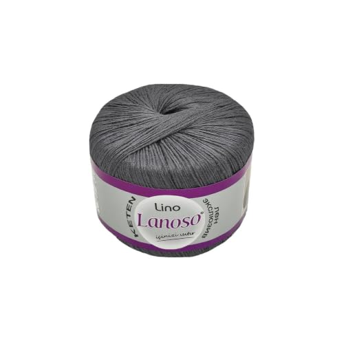 Lino Yarn - 50% Linen 50% Viscose Blend, 50g (1, 953) | Super Fine (1), 191 yds. Breathable natural fibers perfect for elegant summer knitting and crochet garments - color: 953