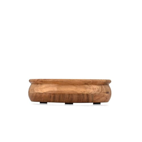 Decorative Bowl Acacia Wood Wooden Catchall Bowl for Entryway, Coffee Table, or Kitchen Counter (8" x 8" x 2.5")