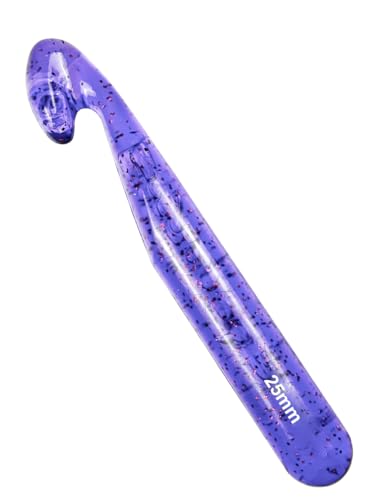 Weabetfu 25mm Large Crochet Hook,Huge Crochet Hooks for Chunky Yarn,Ergonomic Knitting Giant Crochet Hooks,Big Crochet Needles for Knitting Yarn Carpet Scarf Wool Roving - color: Purple, size: 25mm