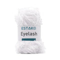 Estako Eyelash Yarn, Soft Fuzzy Faux Fur for Crochet and Knitting, White | 100% polyester, 3.53 oz, 153 yds, lei making, fringe trim, 4-5 mm needles, 3 mm hook, amigurumi, blankets, hats, rugs - color: 1208 - White, size: 1 Skein