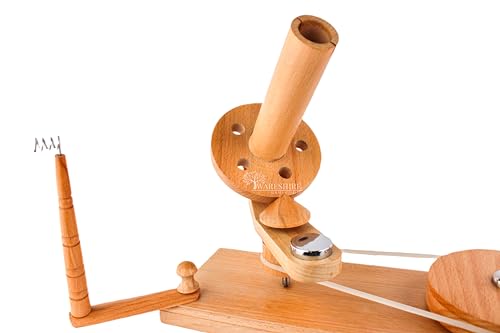 WARESHIRE Yarn Bowl and Ball Winder Combo Wooden Handmade Hand Operated | Natural Yarn Ball Winder Large Center Pull Cake with Tabletop Wooden Yarn Bowl 6x3 inches | Yarn Ball Holder (Bowl+Beech) - color: Bowl+Beech