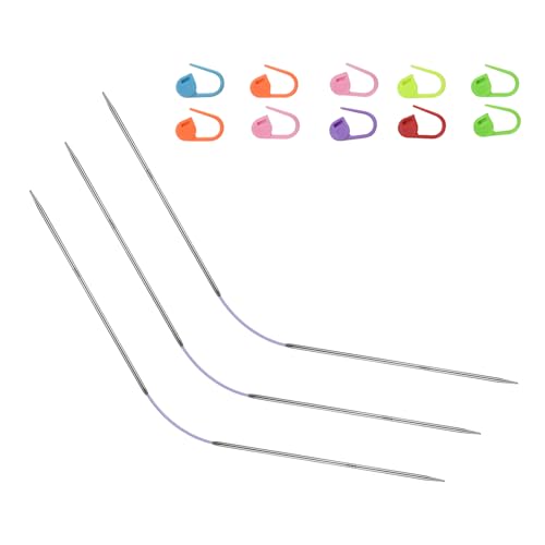 US0/2.0mm9-inchFlexibleCircular Double-Pointed Knitting Needles,3-Piece Set | Perfect for knitting socks, stuffed animals, fingerless gloves, coasters, and other small, delicate knitting projects - size: 2.0MM