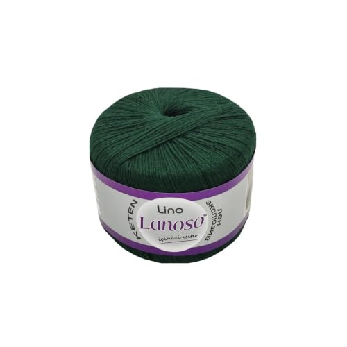 Lino Yarn - 50% Linen 50% Viscose Blend, 50g (1, 930) | Super Fine (1), 191 yds. Breathable natural fibers perfect for elegant summer knitting and crochet garments - color: 930