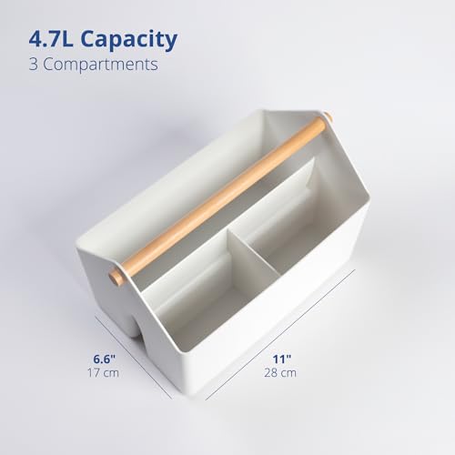 BLUE GINKGO Storage Basket, Medium 4.5L, White, Made in Korea | Portable. Divided Storage Bin. Everyday Organization. - color: WHITE, size: Medium