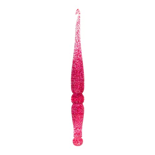 Ommi Ergonomic Handle Crochet Hooks | Handcrafted 7’’ Crochet Hook | Knitting Needle, Craft Yarn Weave | Best Gift! (Pink Glitter) (4 mm) - color: 4 mm