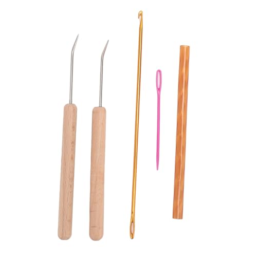 Loom Knitting Pen Tool, Crochet Hook Set DIY Knitting Loom Hook for Hat Scarf Blanket Making Quick Winding Wooden Handle Smooth Aluminum Needle Easy Thread Pulling