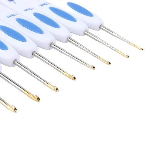 Crochet Hooks Set, 16 PCS Ergonomic Crochet Hooks Set Metal Crochet Hook Set Crochet Hooks Kit with Case Hand Knitting Yarn (Blue) - color: Blue