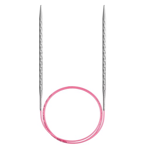 skacel by addi Ewenicorn Rocket Circular Knitting Needles, Fixed 24 Inch (60 cm) White Chrome Plated Brass Tips with Flexible Nylon Cord, 5 mm (US Size 8) - size: 5.00 mm