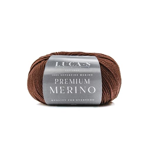 Premium Merino Yarn 4Ply Wool, Superwash Baby Merino - 100% Pure Extra Fine Merino Knitting Crochet Wools 50g Ball - color: Chocolate (07), size: 5 Units