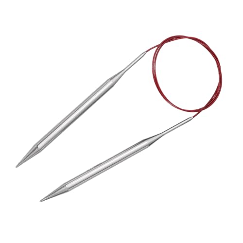 uxcell Size US 11 (8mm) Knitting Needles Circular Needle 31 Inch(80cm) Round Metal Stainless Steel Needle for Handmade Projects DIY Knitting Red - color: Red, size: 31 inch Size US 11 (8mm)