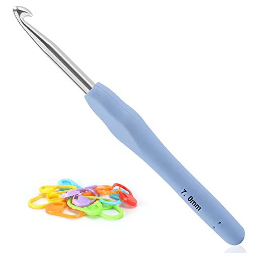 Vodiye Professional Extra Long 7mm Crochet Hooks Set, Ergonomic Handle Crochet Needles for Beginners and Experienced Lovers - size: 1pc - 7mm