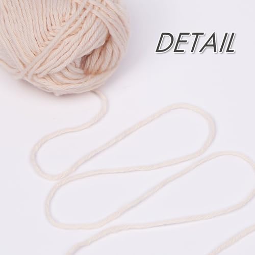 NICEEC 4 Skeins Soft Baby Cotton Yarn 352yds/7.04oz - Skin | Crochet & Knit, DIY Project Starter Kit，Handbag，Sun Hat，Shoes， Shopper Bag - color: Skin
