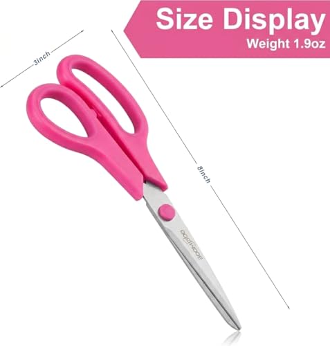 6PCS 8" Scissors,Sharp Stainless Steel Multicolor for Office School Crafts | Right/Left Handed, Comfort Grip Scissors for Office Desk Accessories Sewing Fabric Home Craft School Teacher/Class Supplies - color: Rainbow Color