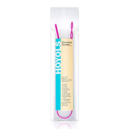 HOYOLS 7 Pcs Drawstring Threader Set | Elastic Bodkin, Loop Turner Tweezers, Quick & Easy Rethreading Tools, for Hoodies, Sweatpants, Sewing & Crafts