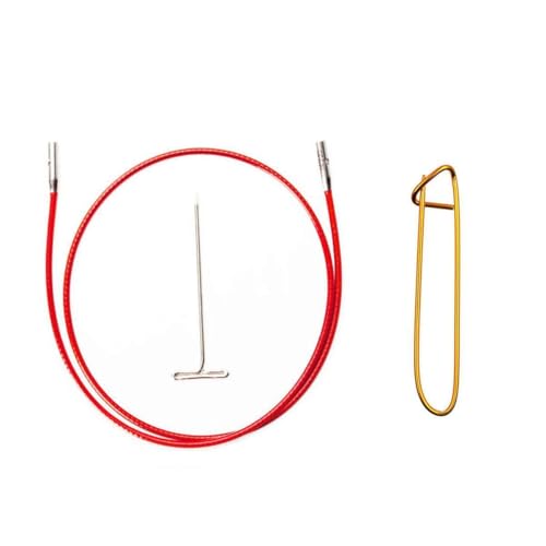 ChiaoGoo Twist Red Cable 8-Inch [L] for Large Circular Needle Tips | Fits US 9-13, [L] Nylon Coated Steel Cables, Memory-Free, Stitch Holder, Compatible with Twist, Spin, Quads, Forte Tips - size: 8 inches, Large US 9-15
