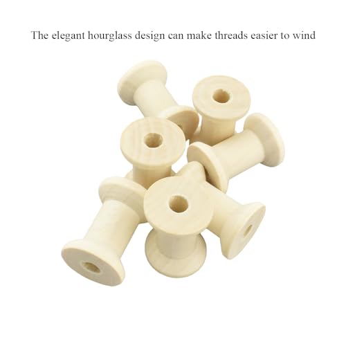 HAHIYO 1.2Inch/3cm 25PCs Natural Wood Spool Unfinished Wooden Thread Spool for Crafts & DIY Art Education - color: Wood Color, size: 1.2Inch-25P
