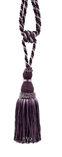 DCOPRO Noblesse Collection Elegant Curtain & Drapery Tassel Tieback, 8" Tassel (20cm), 30" Spread (76cm), Sold Individually, Purple (Lavender, Dark, Light) - color: Luscious Lavenders #2927 (Lavender Purple, Dark Purple, Light Purple), size: Sold Individu