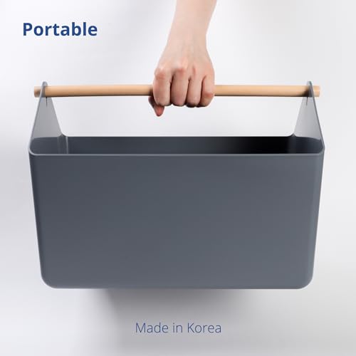 BLUE GINKGO Storage Basket, Large 10.5L, Grey, Made in Korea | Portable. Spacious Storage Bin. Everyday Organization. - color: GREY, size: Large