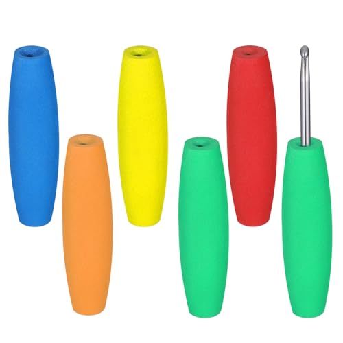 5 PCS Crochet Hook Grip Ergonomic Crochet Hook Grip Handle for Crocheting and Knitting Fits 2mm-10mm Comfortable Removable Cushions Hands Handle