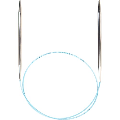 skacel by addi Turbo Circular Knitting Needles, Fixed 24 Inch (60 cm) Plated Brass Tips with Flexible Nylon Cord, 4.5 mm (US Size 7) - size: 4.50 mm