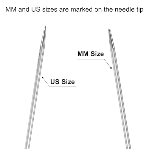 uxcell Size US 3 (3.25mm) Knitting Needles Circular Needle 40 Inch(100cm) Round Metal Stainless Steel Needle for Handmade Projects DIY Knitting Black - color: Black, size: 40 inch Size US 3 (3.25mm)