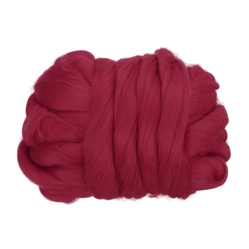 PATIKIL Wool Roving Yarn, 100G/3.53OZ Soft Felting Wool Pure Chunky Roving Yarn Bulk for Needle Felting Knitting Blanket Spinning Weaving DIY Craft, Wine Red - color: Wine Red