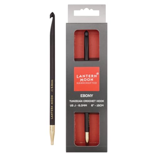 Lantern Moon Ebony Wood Afghan/Tunisian Crochet Hook | US Size J (6mm) - size: US J (6mm)