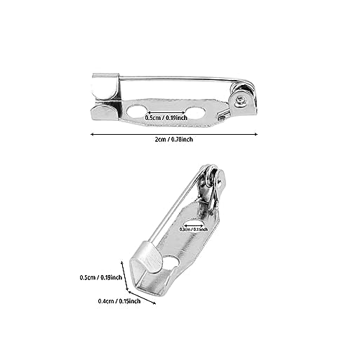 50 Pcs Silver Bar Pins, Safety Pins - Secure Back Clasp - Reliable Brooch Pins for Various Uses Locking Pins Backs Safety Clasp Brooch (20MM, Silver) - size: 20MM