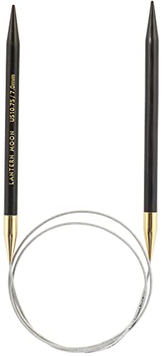 Lantern Moon Ebony Wood Fixed Circular Needles 16" (40cm) | US Size 10.75 (7.0mm) - size: US 10.75 (7mm)