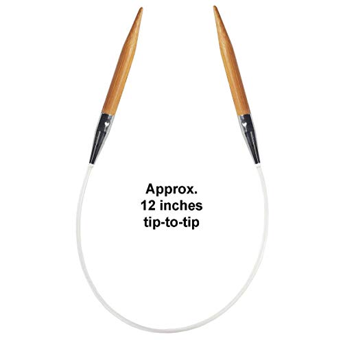 ChiaoGoo Bamboo 12-Inch, US 0 (2mm) Circular Knitting Needle | Bamboo Semi-Sharp Tips, Stainless Steel Memory-Free Cable, Smooth Metal Join, Easy-Grip, Stitch Holder - size: US 0 (2.0mm), 12 in. (30cm)