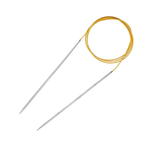 uxcell US 2(2.75mm) Knitting Circular Needle 40 Inch(100cm) Metal Round Stainless Steel Needle with Large Eye Sewing & Stitch Markers for Handmade Projects DIY Knit Blankets - size: US2(2.75mm)