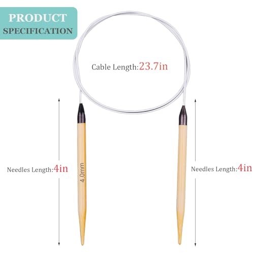 Weabetfu 32inch Bamboo Circular Knitting Needles US Size 6(4mm) | Premium Circular Needles Handmade DIY and Any Weave Yarn Projects,Include Knitting Accessories - size: US 6(4mm)
