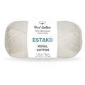 Estako Royal Cotton, 100% Mercerized Giza Cotton Yarn, Fingering 1, Cream | soft, silky sheen, super fine, sock weight, 50 g, 137 yds, baby clothes, summer tops, amigurumi - color: 5051, size: 1 Skein