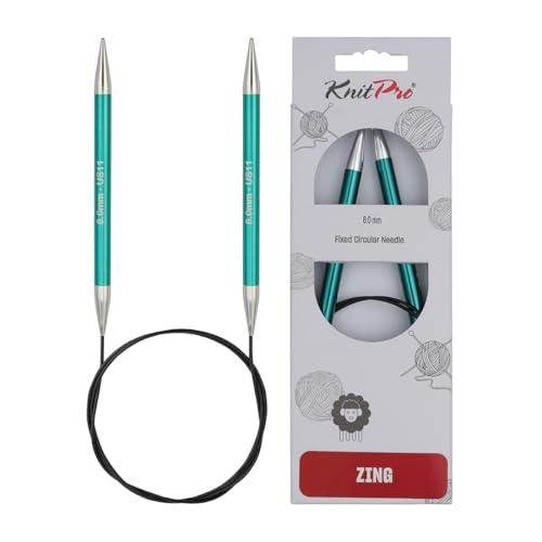 KnitPro Zing Fixed Circular Needles 40" (100cm) | US Size 11 (8mm) - size: US 11 (8mm)