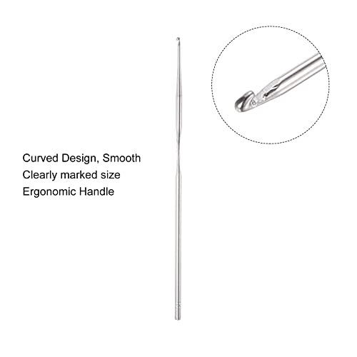 uxcell Stainless Steel Crochet Hook 0.75mm US Size 14 Knitting Needles for DIY Craft Yarn 6Pcs - size: 0.75mm