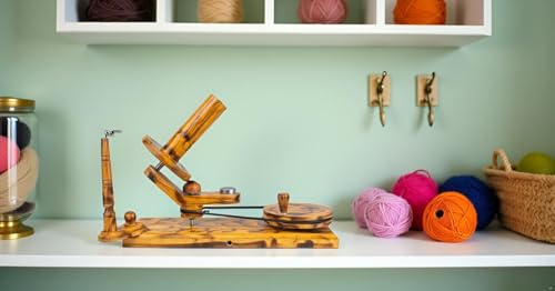 Yarn Winder – Large Capacity 16 oz Solid Wooden Yarn Winder for Knitting & Crocheting, Handcrafted Heavy-Duty Natural Wood Ball Winder, Smooth Tabletop Yarn Cake Maker Tool