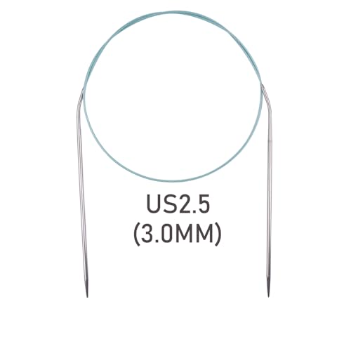 Circular Knitting Needles 32inches/80cm,Size US 2.5(3mm) Stainless Steel Round Knitting Needles for Handmade Knitting DIY - size: US2.5/3mm
