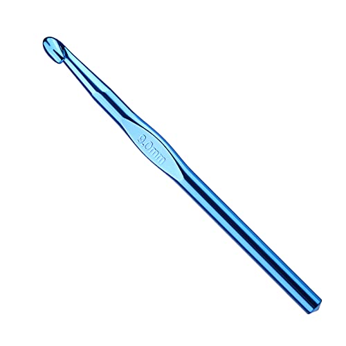 Iuuidu 9mm Aluminum Crochet Hook, Smooth Crochet Needles | Crochet Hooks for Arthritic Hands, Knitting Needles for Yarn Craft, Great Handmade DIY Present for Friends, Random Color - color: Aluminum Crochet Hook, size: 9.0mm