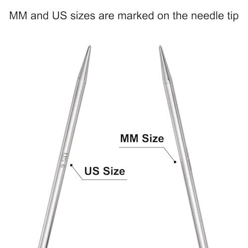 uxcell Size US 6 (4mm) Knitting Needles Circular Needle 47 Inch(120cm) Round Metal Stainless Steel Needle for Handmade Projects DIY Knitting Red - color: Red, size: 47 inch Size US 6 (4mm)