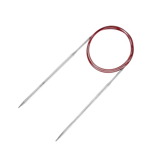 uxcell US 6(4mm) Knitting Circular Needle 40 Inch(100cm) Metal Round Stainless Steel Needle with Large Eye Sewing & Stitch Markers for Handmade Projects DIY Knit Blankets - size: US6(4mm)