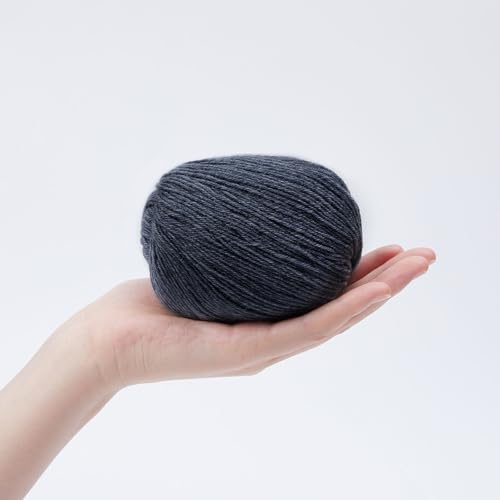 NICEEC 3 Skeins Soft Merino Wool Yarn- Navy Blue | Soft & Warm, Finger Weight, Woolen Yarn for Crochet & Knitting, Total 5.3oz/606yds - color: Navy Blue
