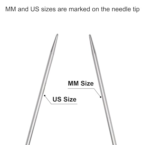 uxcell Size US 3 (3.25mm) Knitting Needles Circular Needle 31 Inch(80cm) Round Metal Stainless Steel Needle for Handmade Projects DIY Knitting Black - color: Black, size: 31 inch Size US 3 (3.25mm)