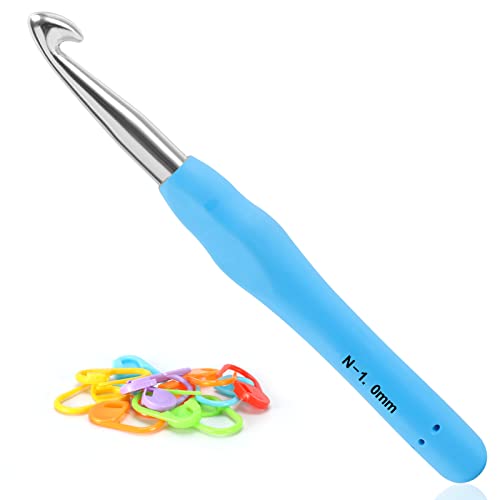 Vodiye Professional Extra Long 10mm Crochet Hooks, Ergonomic Handle Set for Beginners and Experienced Lovers - size: 1pc - 10mm